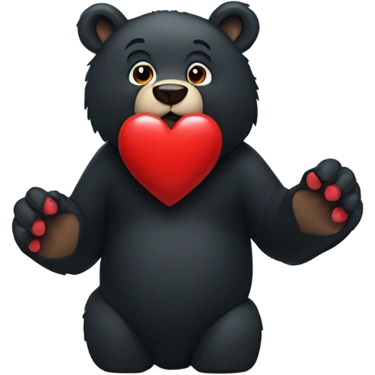 Black bear with heart emoji