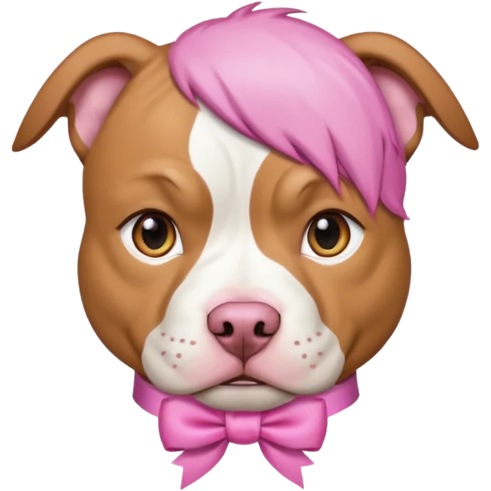 pitbull with hair ribbon  emoji