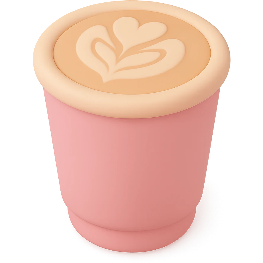 a pink mocha, cute and inviting emoji