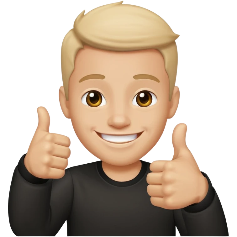 Buat gambar those bad tings guy dari sml yg sedang senang dan berikan jempol emoji