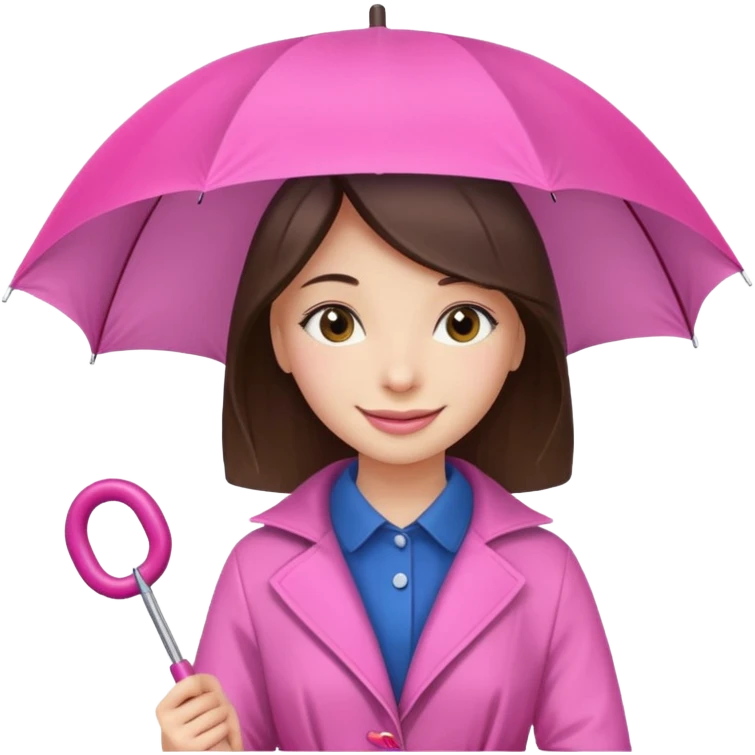 Girl with pink umbrella emoji