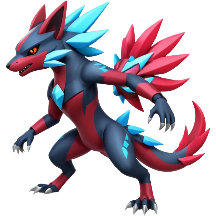 Futuristic Modern Zeraora-Palkia-Zoroark-fusion emoji