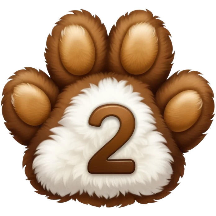 puppy paw print with number 12 inside emoji