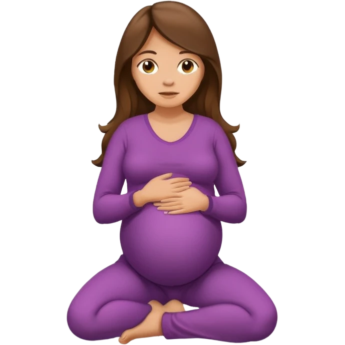 Pregnant long brown hair kneeling emoji
