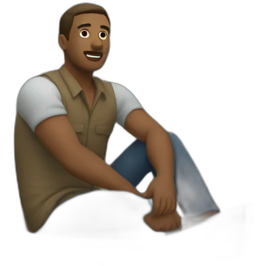 a man sitting in a river emoji