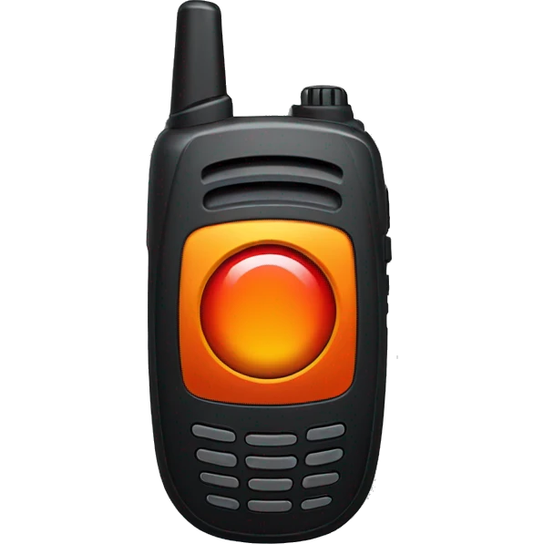 black walkie talkie with red-orange button on side emoji