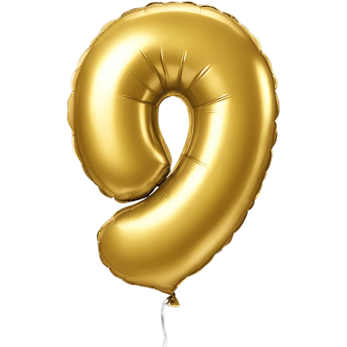 Foil balloon gold number 0 closed emoji