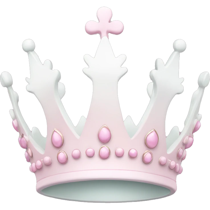 White and pastel pink crown emoji