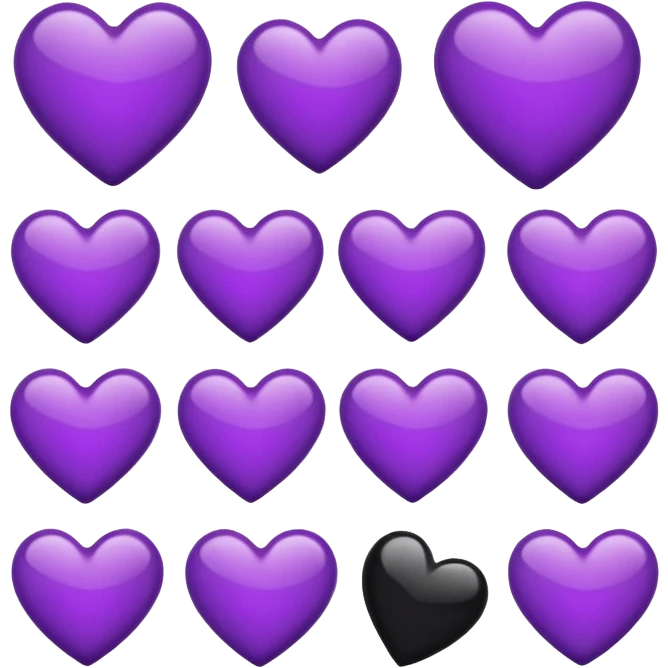 Black and purple heart emoji mix emoji