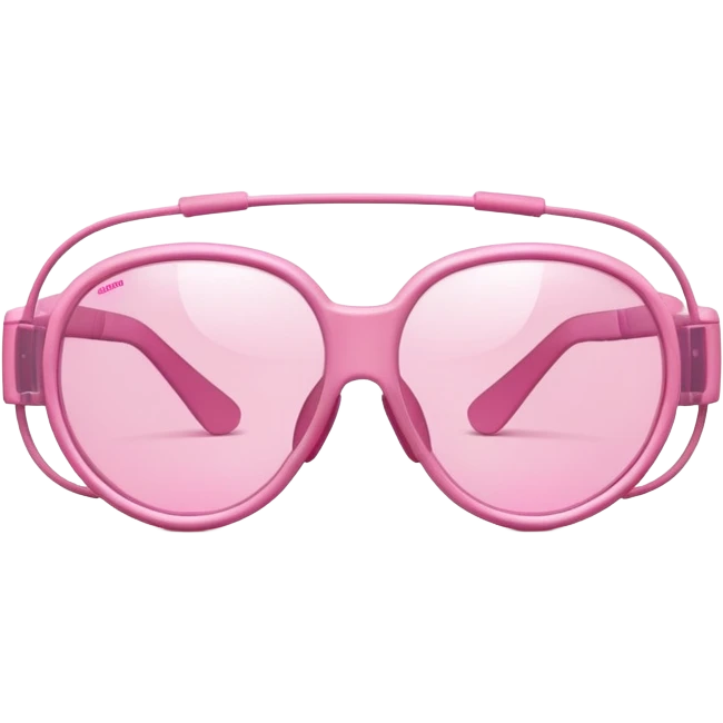 pink industrial safety glasses, minimalist design with transparent pink lenses, protective eyewear emoji