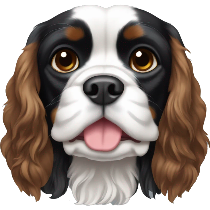 Completely Black cavalier King Charles spaniel. No brown and no white emoji