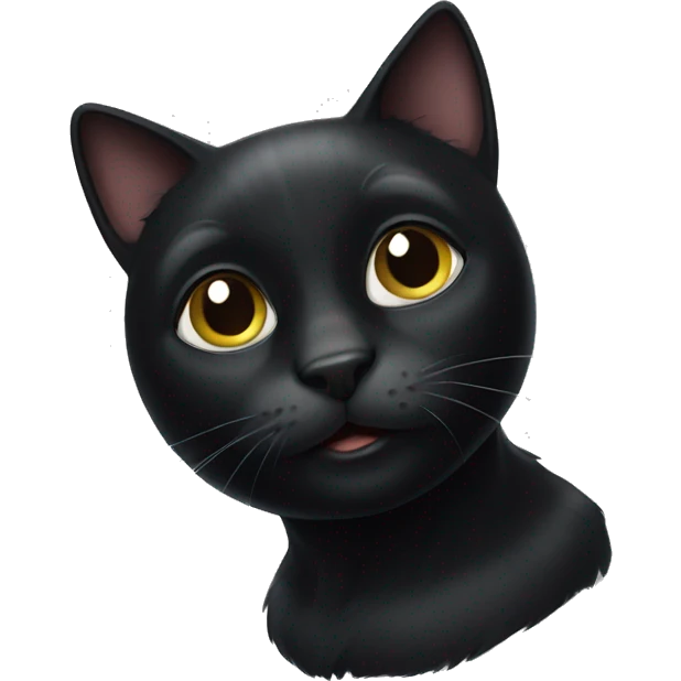 black cat white spot chest emoji