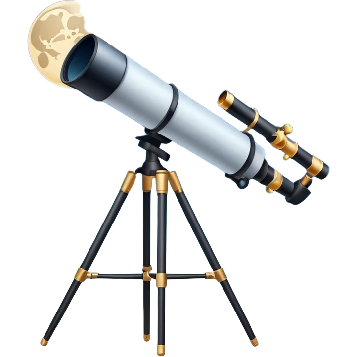 An icon featuring a telescope, stars, and a planet, symbolizing astronomy. The design includes a crescent moon, distant galaxies, and constellations, representing the study of space and celestial bodies. Transparent background highlights the exploration of the universe and cosmic phenomena. emoji