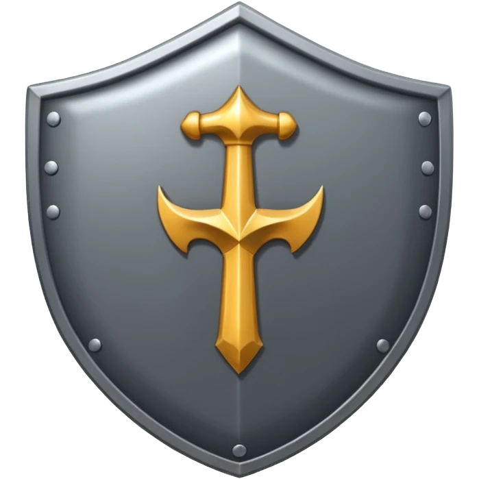 Steel gray shield with bicep flex icon emoji