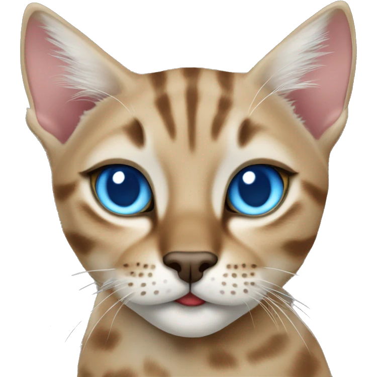 Lynx bengal cat with light Blue eyes emoji