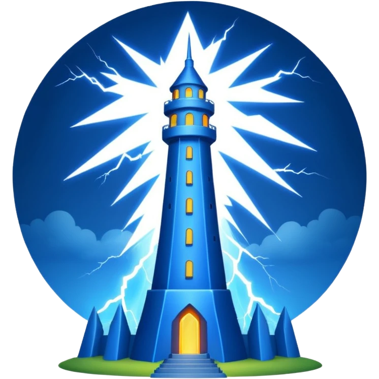 Lightning with tower emoji