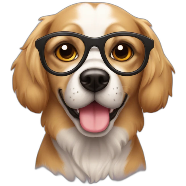 Chien avec des lunettes emoji
