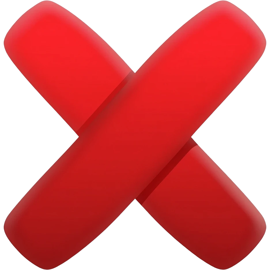 Necesito que me generes un ícono de equis en color rojo emoji