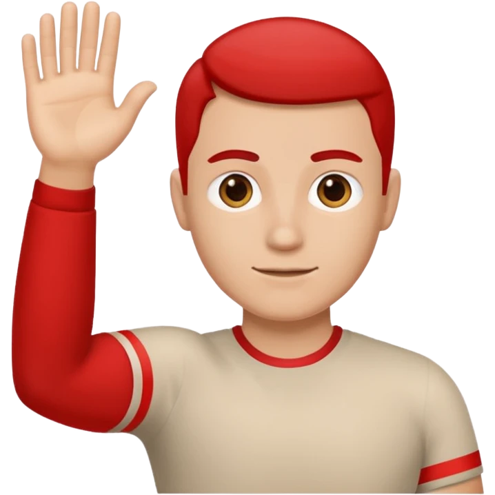 Guy hailing with red band around his arm emoji