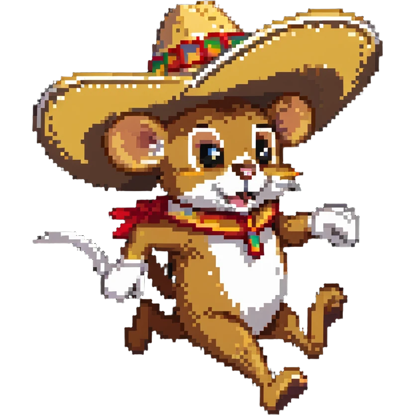 Speedy Gonzales mouse in sombrero running fast emoji