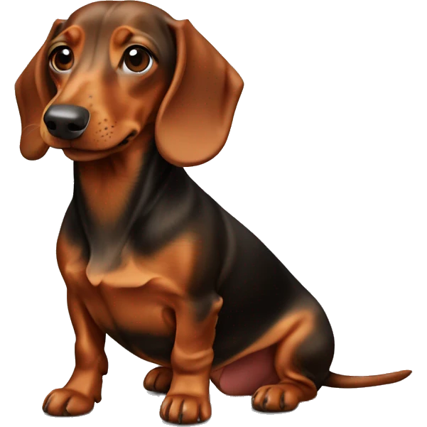 Red short haired mini dachshung emoji