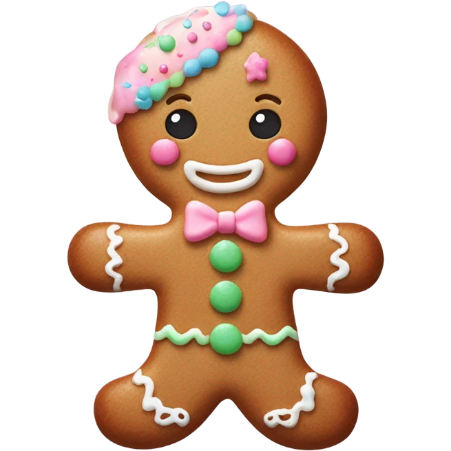 Pastel gingerbread man emoji