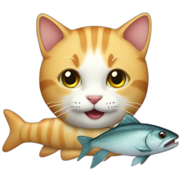 Cat eat fish emoji