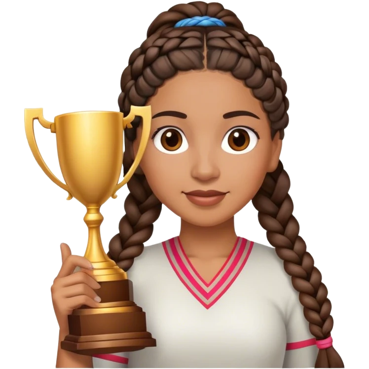 Latino woman with braids trophy emoji