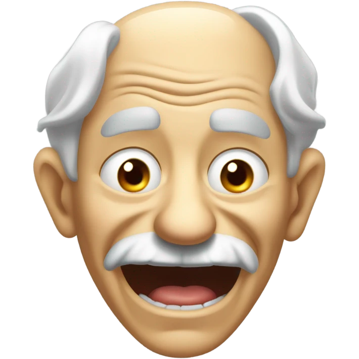 A creepy looking old man who laughing so hard he’s crying and drooling emoji