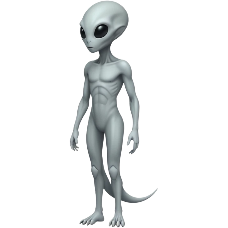 fullbody gray alien sideview emoji