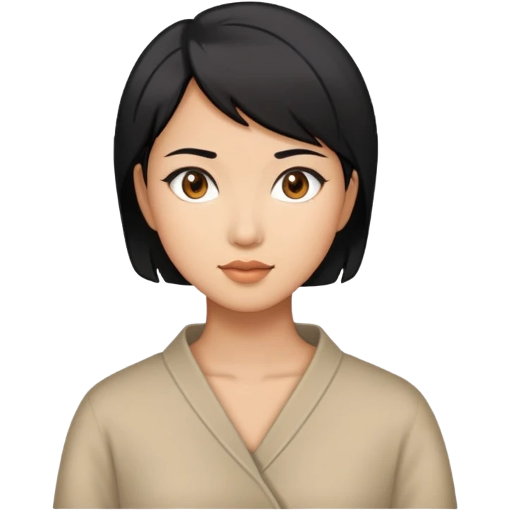 Asian woman model with short black hair emoji