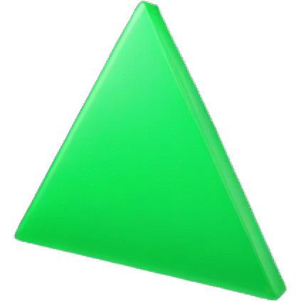 a small green equilateral, pointing upward emoji