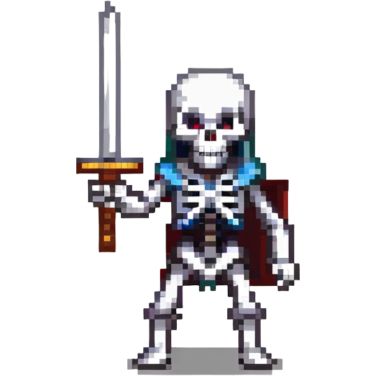 skeleton with a sword action pose emoji