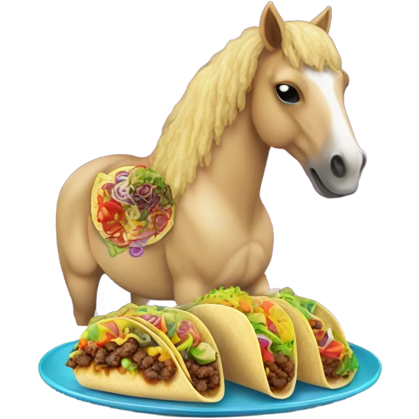 Horse eating tacos emoji