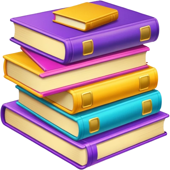 colofull 3 books, golden glow emoji