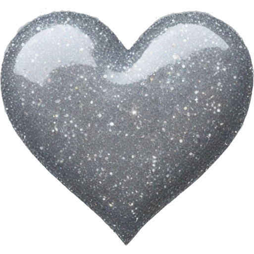Grey glitter heart emoji
