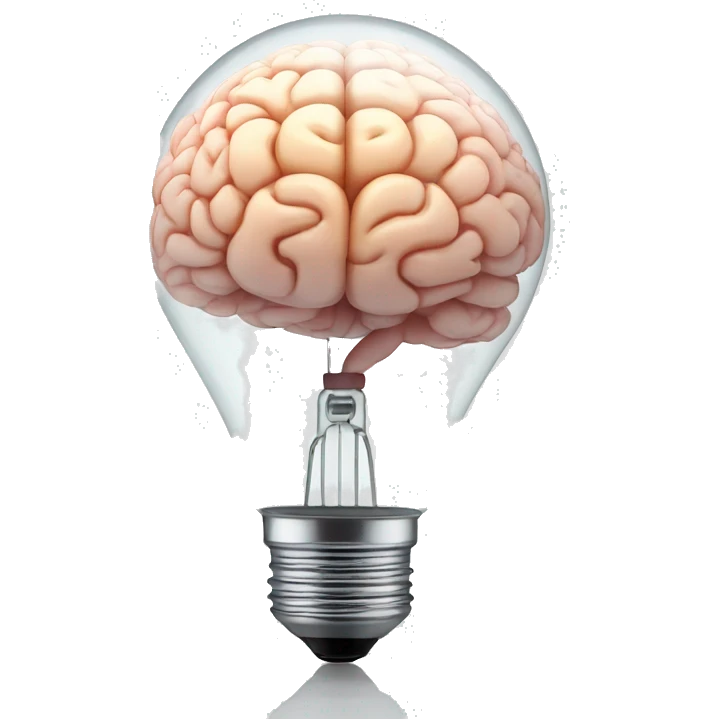 brain sparkles inside the glass light bulb emoji