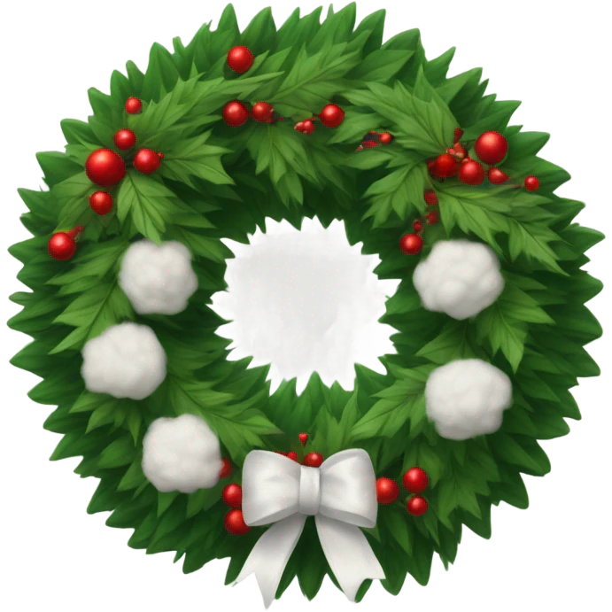 Realistic cristmas wreath with Cotton emoji