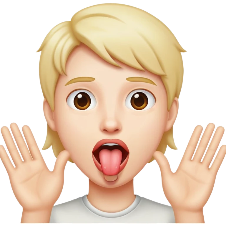 hands up and tounge out emoji