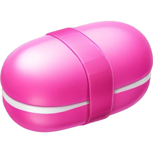 pink candy pill with stamp emoji