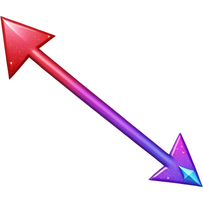 color gradient between red and purple glitter arrow right emoji
