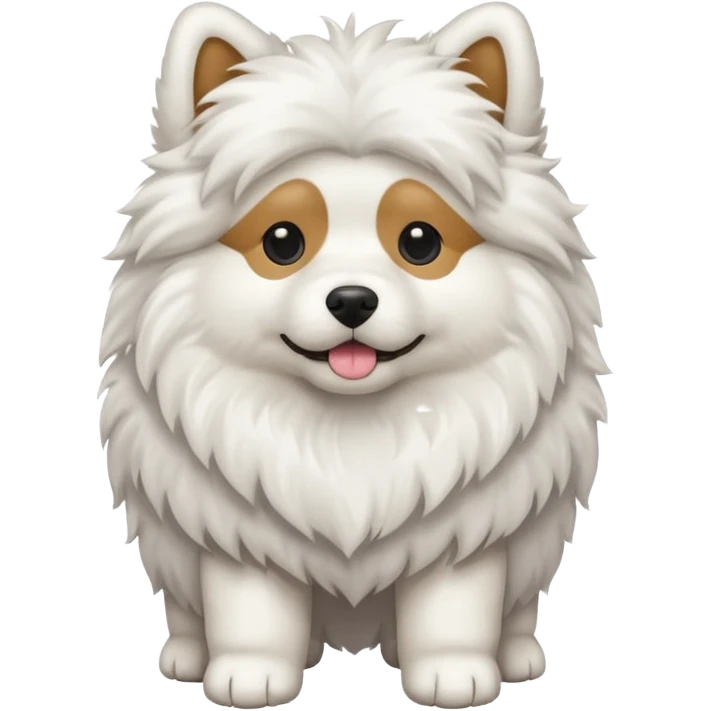 A fluffy dog. Full body. emoji
