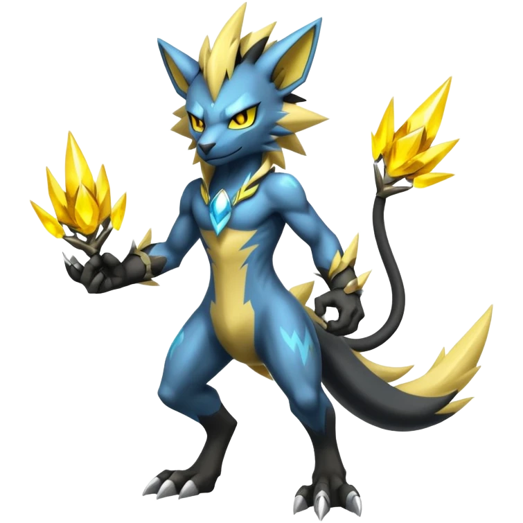 Shiny Epic Badass Manectric-Luxray-Zeraora-hybrid (Full body) emoji