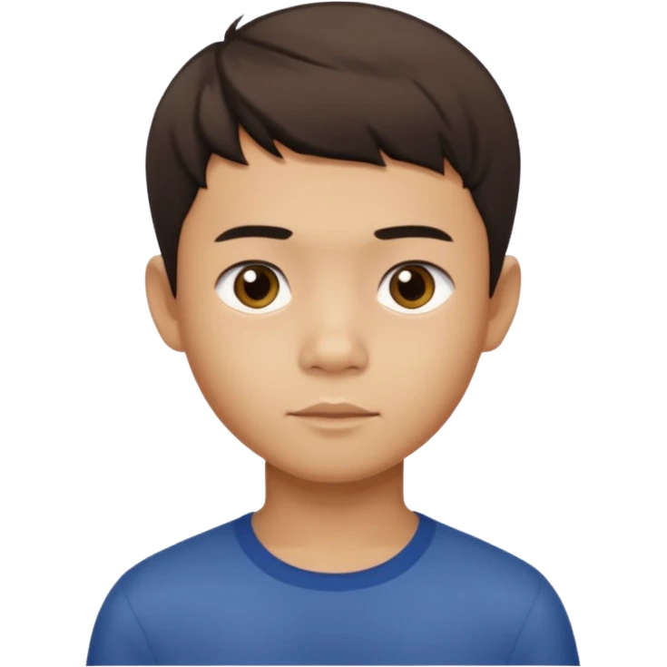 Fait un garçon vietnamien avec une coupe texture crop avec les yeux un peut brider emoji