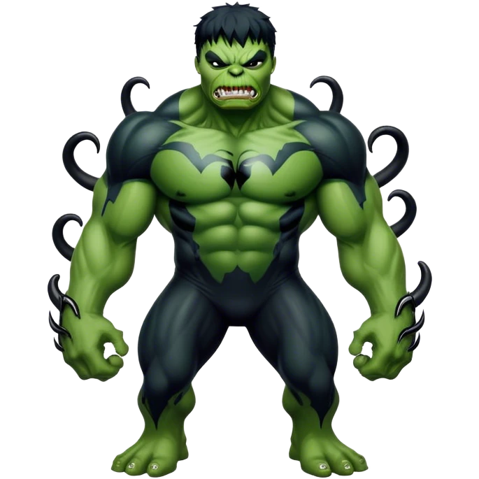 Hulk wearing venom suit emoji