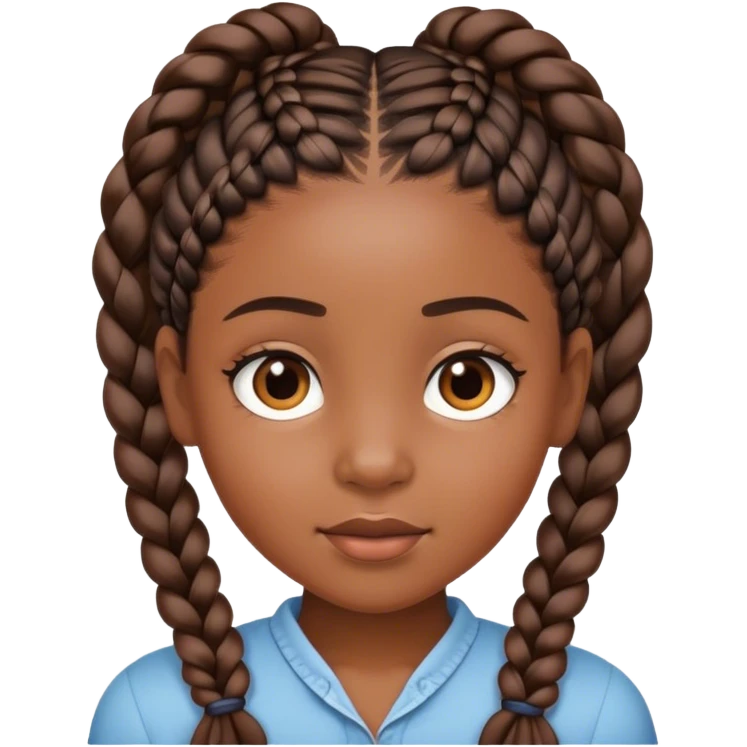 Black girl with braids  emoji