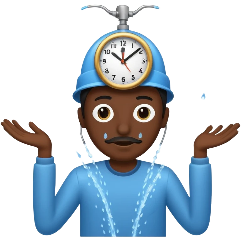 An illustrated clack face with sprinklers as clock hand, spraying water, gently tack line, clearly stating time saved by automated water emoji