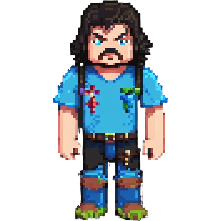 Jack Black as a Minecraft character emoji