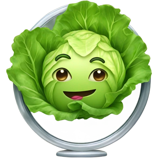 lettuce with happy face looking in mirror emoji