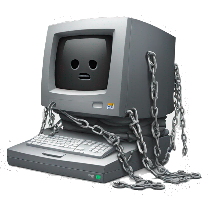 broken computer in chains emoji